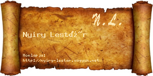 Nyiry Lestár névjegykártya